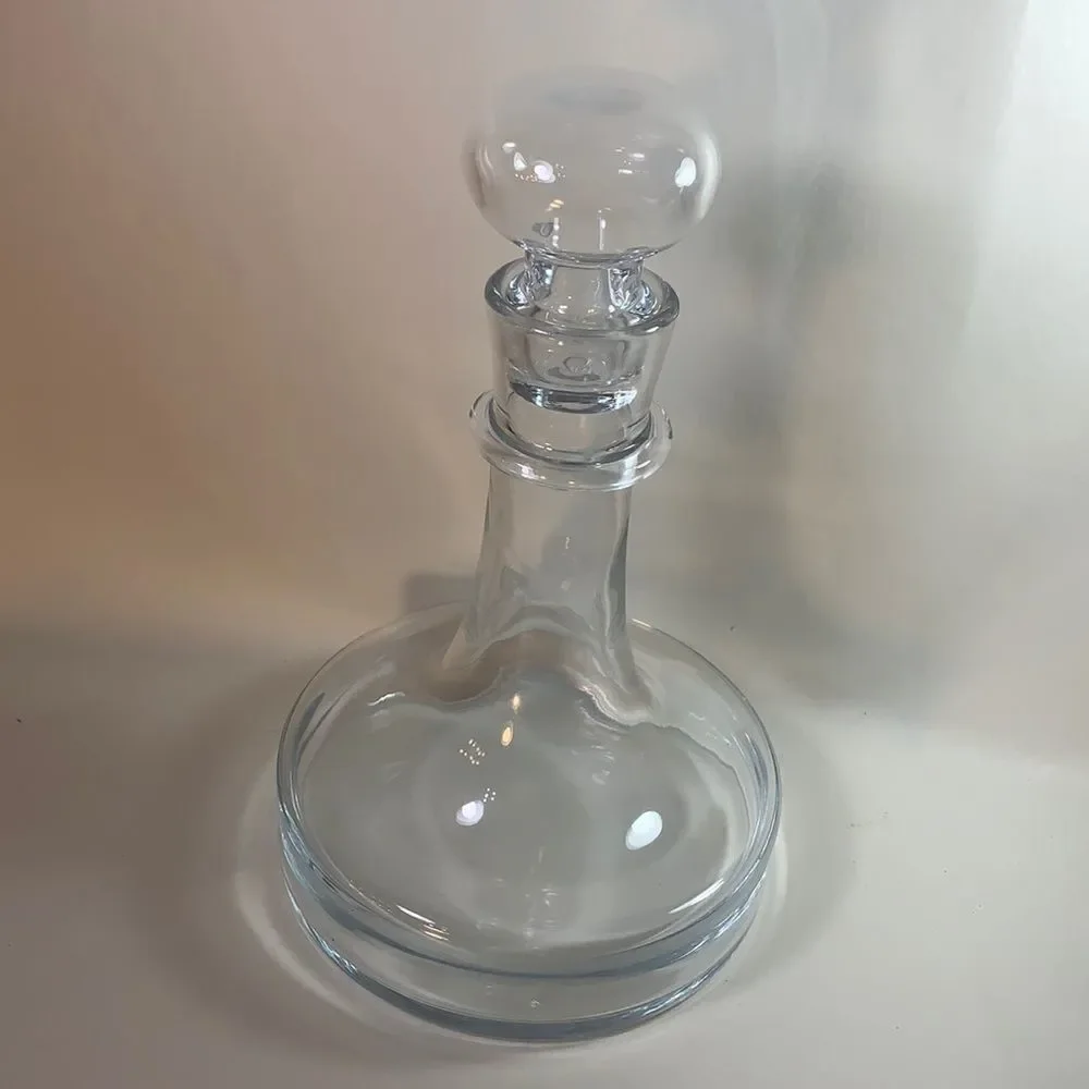 Vintage Clear Glass Serving Bar Accessories Cocktails Liquor Decanter With Top